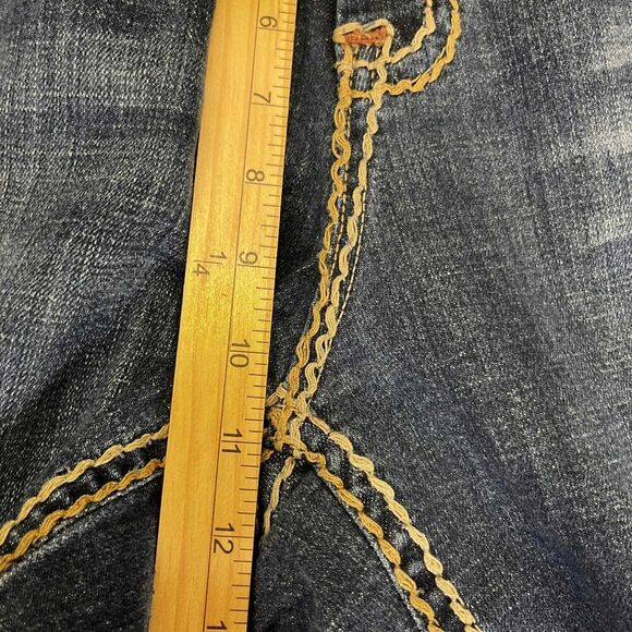 ZD Jeans Womens 20 Capri Medium Wash Contrast Stitch Embroidered Pockets Stretch - Picture 10 of 10